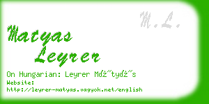 matyas leyrer business card